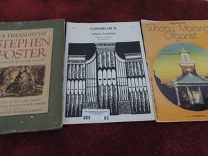 lot 49 image: MUSIC BOOKS - SHEET MUSIC QTY 3 - SUNDAY MAN ORGANIST STEPHEN FOSTER CANON IN D