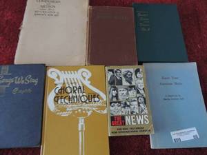 lot 50 image: MUSIC BOOKS - SHEET MUSIC QTY 7 - KNOW YOUR MUSIC THE GREAT NEWS WORSHIP HYMNS SONGS WE SING & MORE