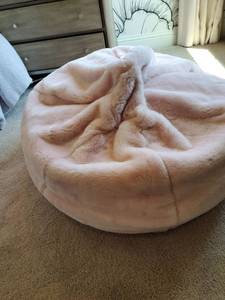 lot 7 image: Pink Plush Pottery Barn Kids Bean Bag