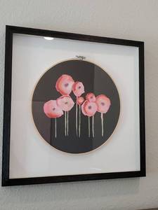 lot 10 image: Framed Giclee with Stitched Embellishments