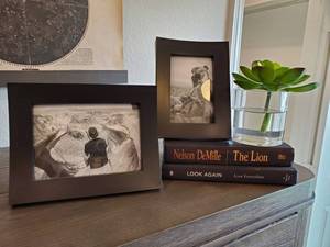 lot 21 image: Table Frames, Books & Faux Succulent