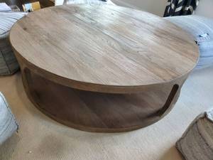 lot 37 image: Solid Wood Coffee Table with Bottom Shelf