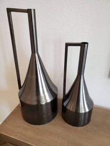 lot 106 image: Decorative Metal Vases with Handles