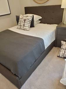 lot 116 image: Queen Upholstered Bed Frame