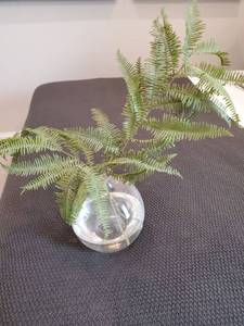lot 120 image: Glass Vase with Faux Fern