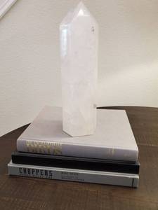 lot 145 image: Hexagon Shaped Quartz with 3 Books