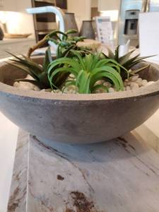 lot 162 image: Container with Faux Succulents & Rocks