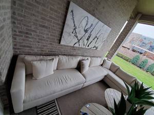 lot 193 image: Southern Outdoor Sectional with 4 Throw Pillows