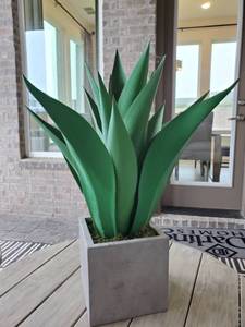 lot 188 image: Faux Plant in Cement Planter