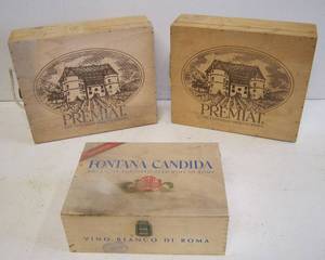 lot 654 image: wood wine boxes