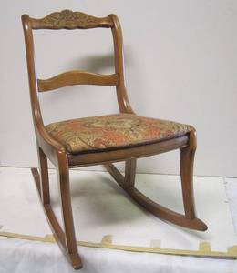 lot 698 image: Vintage Solid Wood Armless Rocking Chair