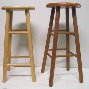 lot 700 image: 2 Solid wood stools