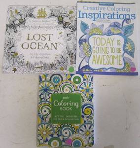 lot 708 image: 3 Adult Coloring Books