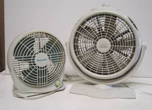 lot 716 image: 2 Round Floor Fans