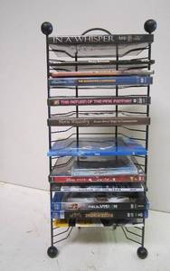 lot 745 image: Lot of Family Friendly DVDs w Storage Rack