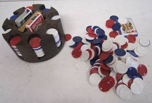 lot 792 image: Playing cards and poker chips