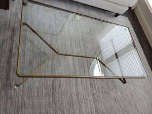 lot 16 image: Glass & Metal Coffee Table