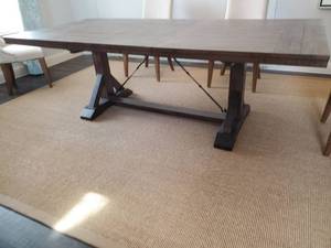 lot 36 image: Wood Trestle Dining Table