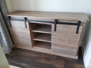 lot 55 image: Cabinet with Farmhouse Rolling Doors