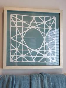 lot 106 image: Framed with Glass Raised Pearly Design on Green Paper