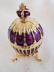 lot 14 image: Enameled Egg Trinket Box