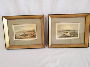 lot 32 image: Pair of Framed Antique Chrome Lithographs