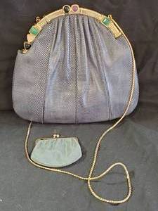 lot 58 image: Judith Leiber Grey Snakeskin Handbag