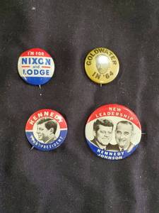 lot 63 image: 4 Vintage Political Pins