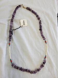 lot 71 image: Amethyst Chip Necklace from Neiman Marcus with Tag