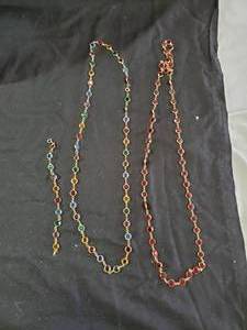 lot 78 image: Gold Tone Necklaces & Bracelet with Colorful Glass Gems