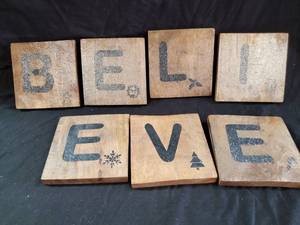lot 99 image: BELIEVE Wood Plaques