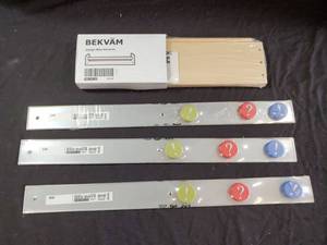 lot 109 image: New Ikea Wall Shelf & Magnetic Bars with Magnets