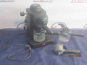 lot 65 image: KRUPS PRIMO CAPPUCCINO ESPRESSO MACHINE (BLACK) WITH&nbsp -EXTRA ESPRESSO MACHINE GLASS CARAFE&nbsp &amp LID (BLACK)&nbsp-EXTRA&nbsp ESPRESSO FILTER HOLDER&nbsp