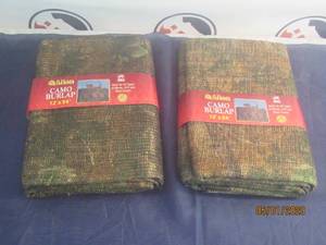 lot 68 image: TOTAL OF 2 ALLEN CAMO BURLAP 12 X 54&nbsp- DURABLE GLARE FREE CAMOUFLAGE SOLUTION THAT IS GREAT FOR GROUND BLINDS,TREE STANDS,AND WATERFOWL BLINDS&nbsp