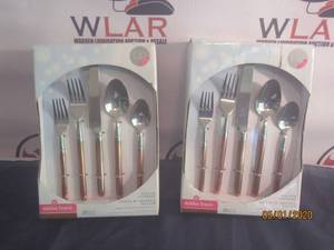 lot 72 image: TOTAL OF 2 DEBBIE TRAVIS KAITLYN FLATWARE COPPER COLOURED FINISH .- 20 PC PER BOX&nbsp