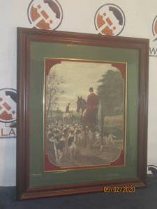 lot 101 image: FOX&nbsp HUNTING SCENE FRAMED PAINTING&nbsp