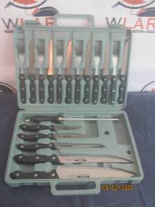 lot 133 image: 18 PC GENREX STAINLESS STEEL GERMAN STYLE SILVERWARE SET IN CASE&nbsp