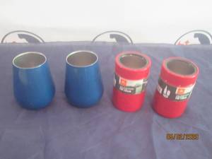 lot 158 image: TOTAL OF 4 OZARK TRAIL VACUUM -INSULATED CAN COOLERS&nbsp &amp STAINLESS STEEL CAN COOLERS&nbsp