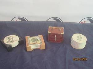 lot 159 image: TOTAL OF 4 SET OF VINTAGE DRINK COASTERS&nbsp