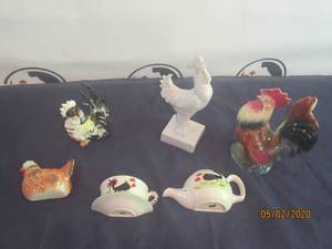 lot 161 image: TOTAL OF 6 PC ROOSTER HOME DECOR&nbsp