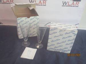 lot 271 image: TOTAL OF 4 NEW IN BOX&nbsp CRYSTAL PILSNER GLASSES PRINCESS HERITAGE CRYSTAL&nbsp&nbsp-2 GLASSES PER BOX&nbsp