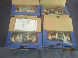 lot 292 image: TOTAL OF 4 BRASS&nbsp PASSAGE KNOB TUBULAR LOCKSET&nbsp