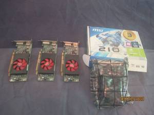 lot 320 image: TOTAL OF 4 GRAPHIC CARDS&nbsp&nbsp - RADEON GRAPHIC AMD&nbsp- NEW&nbsp MSI 210 GEFORCE 2.0&nbsp GRAPHIC CARD&nbsp