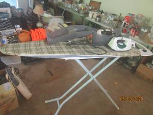 lot 333 image: IRON BOARD WITH 2 IRONS AND IRON STORAGE CASE&nbsp