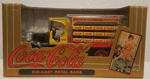 lot 26 image: VINTAGE COCA-COLA DIE-CAST METAL BANK DELIVERY TRUCK (NEW IN BOX)