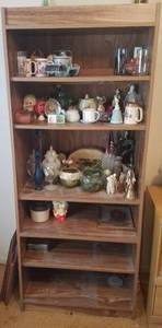 lot 45 image: TALL BOOKCASE WITH CONTENTS