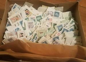 lot 147 image: BOX FULL OF VINTAGE STAMPS