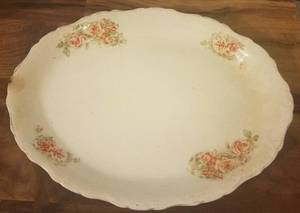 lot 189 image: K. T. & K SEMI VITRIOUS PLATTER WITH FLORAL MOTIF