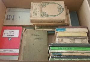 lot 217 image: BOX LOT OF VINTAGE BOOKS AND HYMNALS