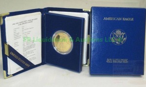 lot 216 image: 1 oz. Gold 1986 Proof coin with COA